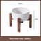 Elevated Ceramic Dog Bowl Set With Wooden Stand AntiSlip Double Food Water Feeder For Medium Large 12