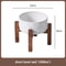Elevated Ceramic Dog Bowl Set With Wooden Stand AntiSlip Double Food Water Feeder For Medium Large 12