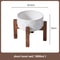 Elevated Ceramic Dog Bowl Set With Wooden Stand AntiSlip Double Food Water Feeder For Medium Large 13