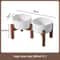 Elevated Ceramic Dog Bowl Set With Wooden Stand AntiSlip Double Food Water Feeder For Medium Large 15