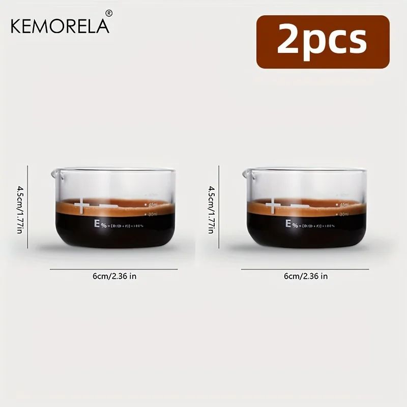 KEMORELA Espresso Shot Glasses With Clear Scale Measuring Cup Heavy Glass Coffee Cups For Home Bari 7