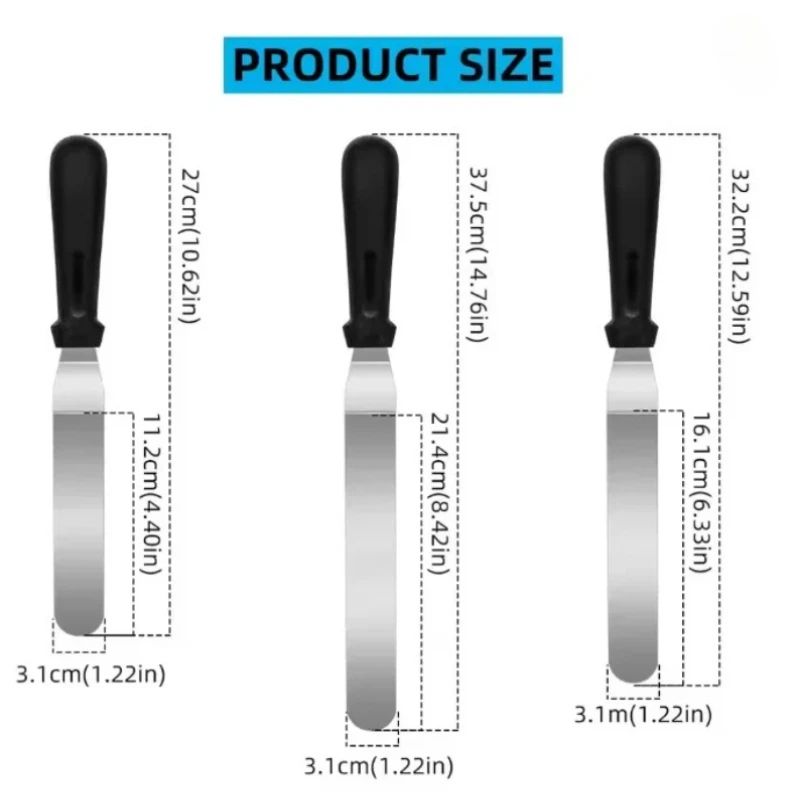 Professional Angled Icing Spatula Set With Offset Stainless Steel Blades Cake Decorating Palette Kn