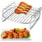 BBQ Stainless Steel DoubleLayer Skewer Rack Nonstick Tray Air Fryer Accessories For Baking Grill 0