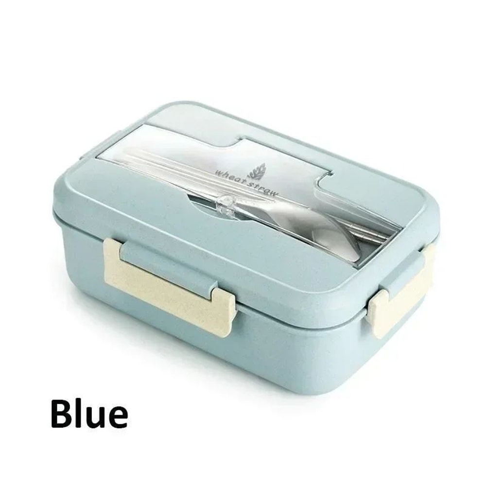 Eco Wheat Straw Bento Lunch Box With Spoon Chopsticks Leakproof Microwave Food Storage Container 6
