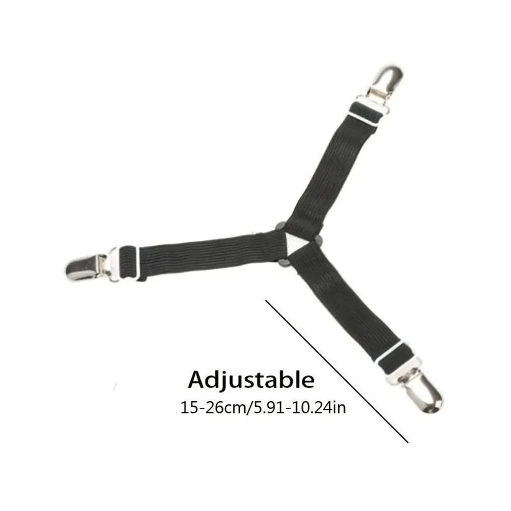 Adjustable Bed Sheet Fasteners Straps With Clips Elastic Mattress Sheet Holder Grippers For Wrinkl 5