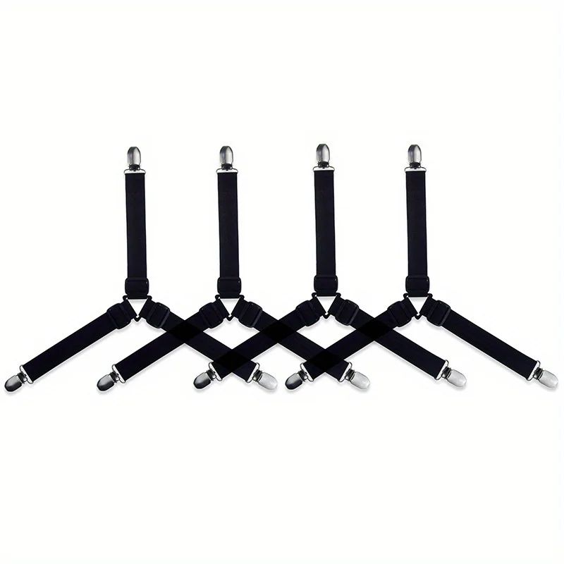 Adjustable Bed Sheet Fasteners Straps With Clips Elastic Mattress Sheet Holder Grippers For Wrinkl 6