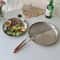 Stainless Steel Dinner Plate Round Stackable Serving Tray Reusable Metal Dessert BBQ Plate For Ca 2
