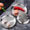 Stainless Steel Dinner Plate Round Stackable Serving Tray Reusable Metal Dessert BBQ Plate For Ca 3