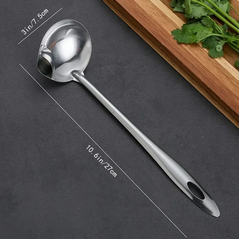 Stainless Steel Soup Oil Separator Colander Spoon Long Handle Grease Skimmer Ladle For Hot Pot Bro
