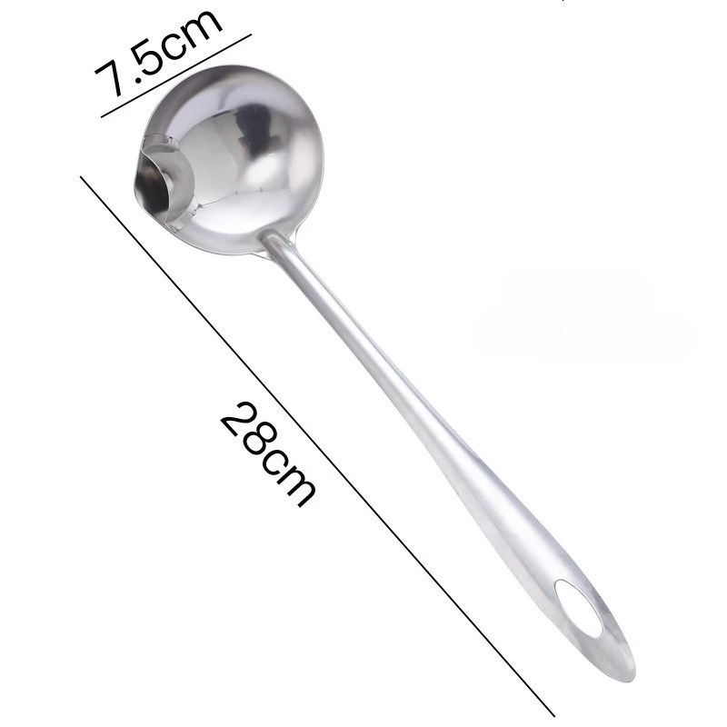 Stainless Steel Soup Oil Separator Colander Spoon Long Handle Grease Skimmer Ladle For Hot Pot Bro