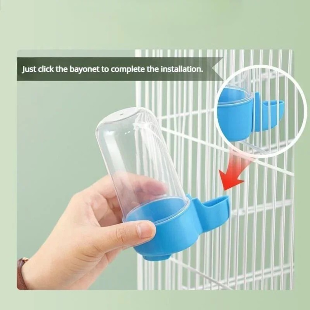 ClipOn Bird Water Feeder Bottle With Drinking Cup Automatic Parrot Cage Water Dispenser For Parake 3