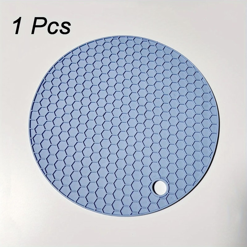 Round Silicone Table Mat Coaster AntiSlip Heat Resistant Pot Holder Coffee Cup Trivet For Kitchen 6