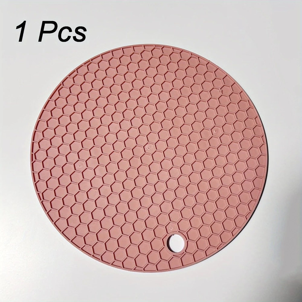 Round Silicone Table Mat Coaster AntiSlip Heat Resistant Pot Holder Coffee Cup Trivet For Kitchen 8