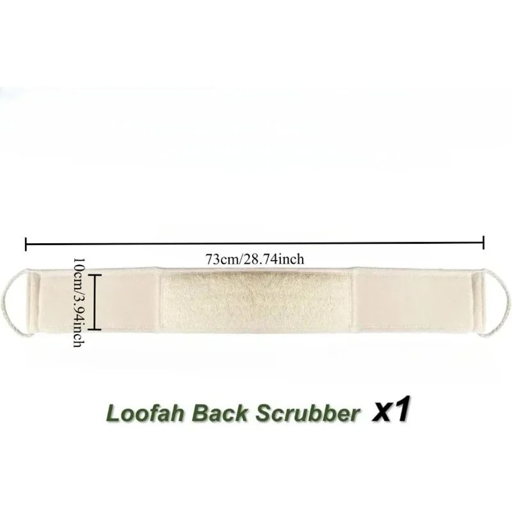 Natural Loofah Back Scrubber Exfoliating Massage Strip With Handles Long Body Cleaning Belt For Sm 4