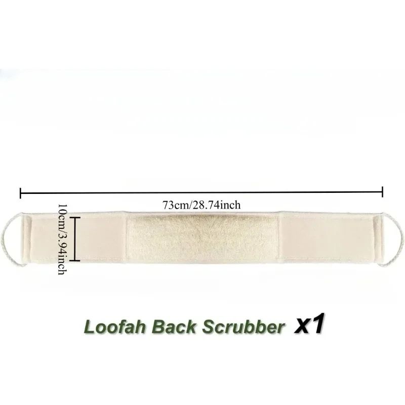 Natural Loofah Back Scrubber Exfoliating Massage Strip With Handles Long Body Cleaning Belt For Sm 4