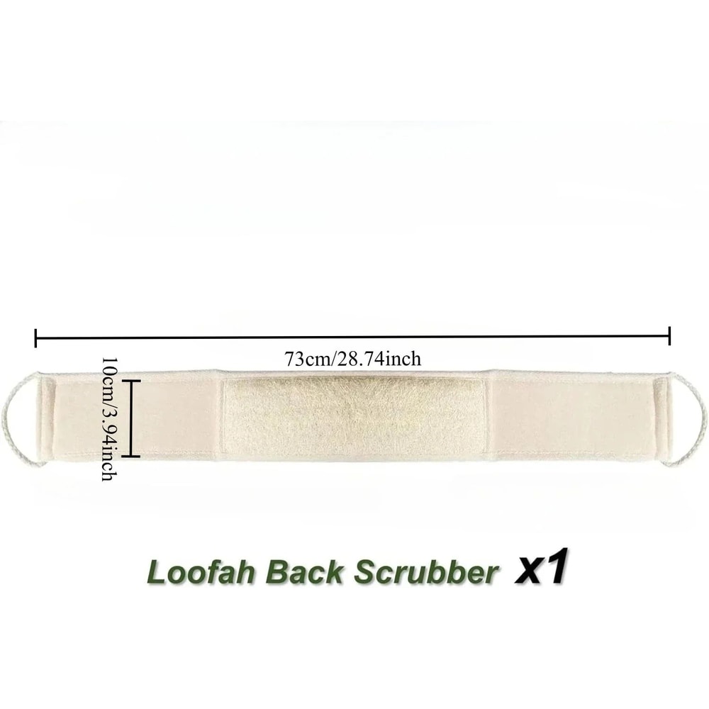 Natural Loofah Back Scrubber Exfoliating Massage Strip With Handles Long Body Cleaning Belt For Sm 6