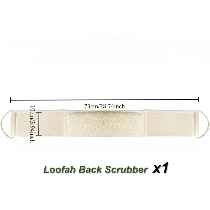 Natural Loofah Back Scrubber Exfoliating Massage Strip With Handles Long Body Cleaning Belt For Sm 6