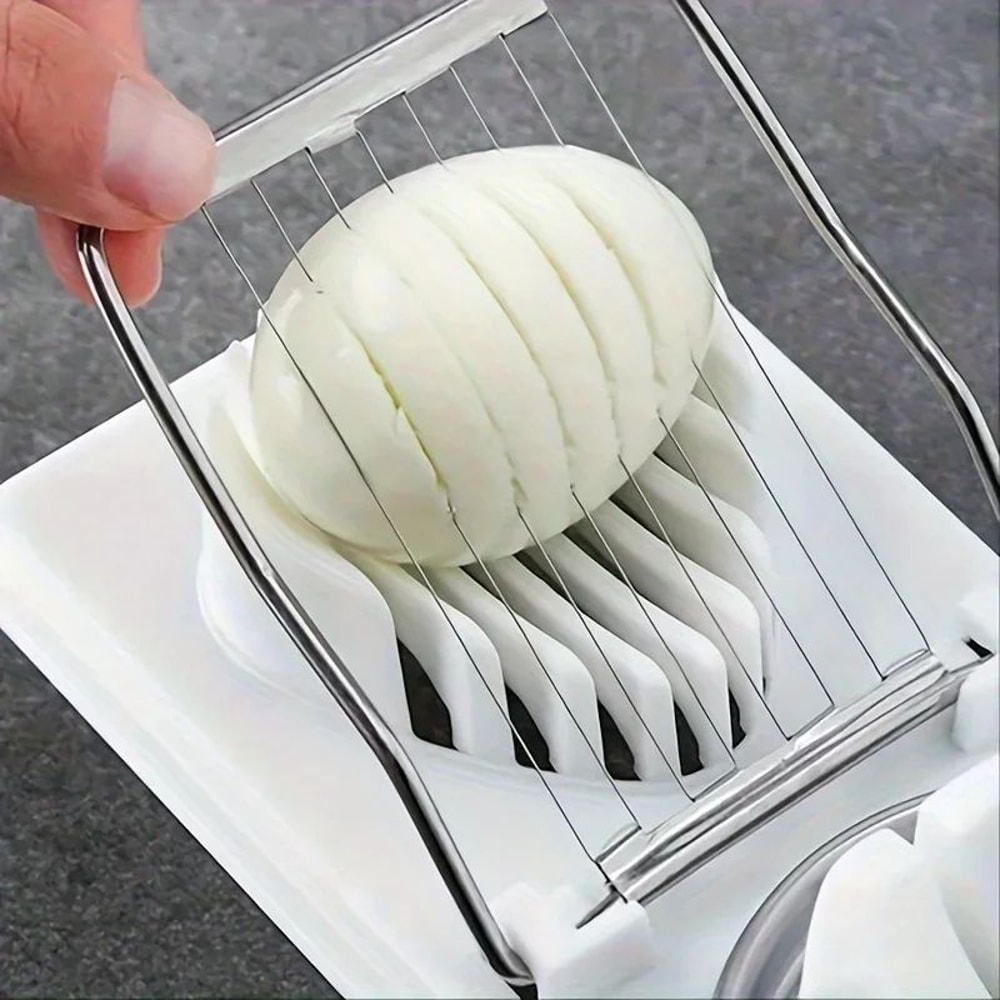 2in1 Egg Cutter Slicer With Stainless Steel Wire Multifunctional Kitchen Tool For Eggs Kiwi Banana 2