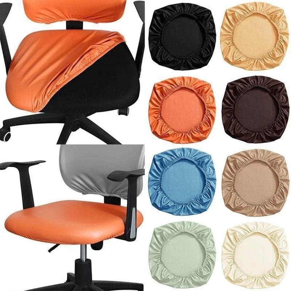 PU Leather Elastic Chair Seat Cover Slipcover Waterproof Seat Protector For Office Dining Hotel Ch 2