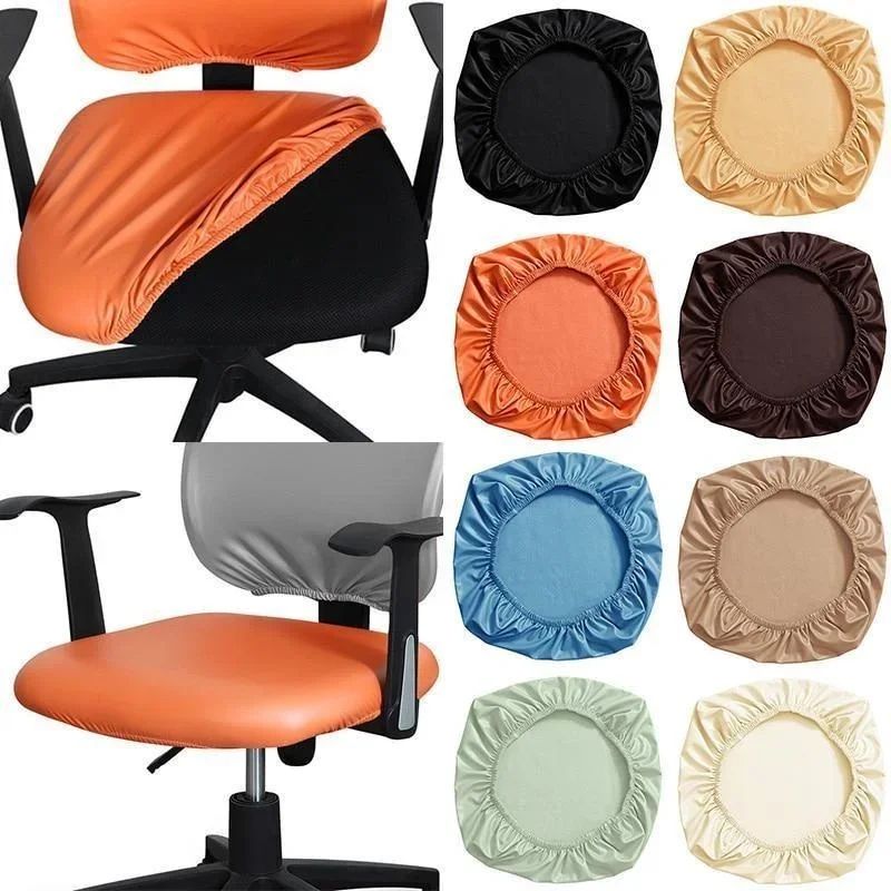 PU Leather Elastic Chair Seat Cover Slipcover Waterproof Seat Protector For Office Dining Hotel Ch 2