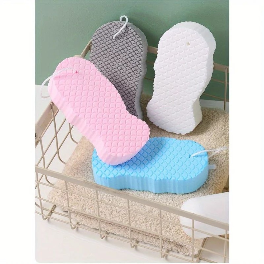 Soft Sponge Body Scrubber Exfoliating Shower Brush Gentle Skin Cleansing Bath Sponge For Smooth Bo 2