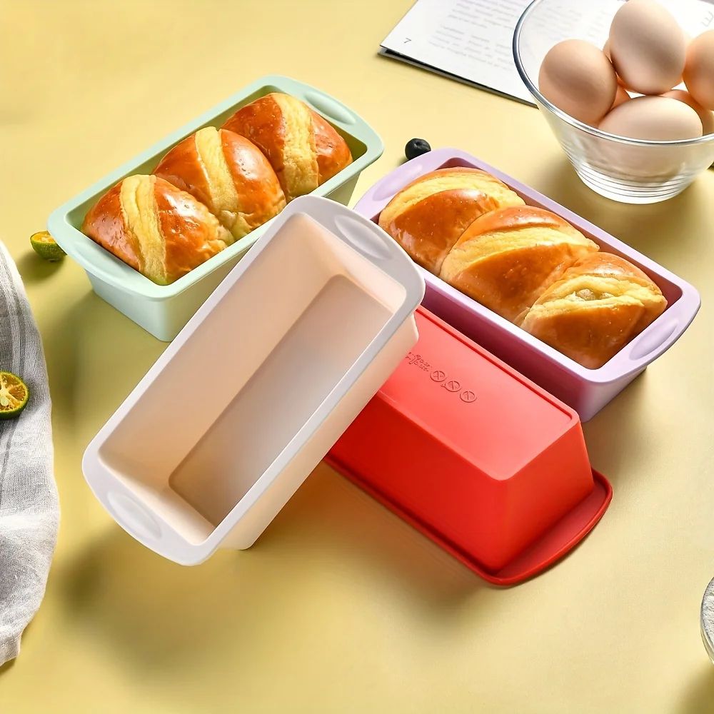 NonStick Silicone Loaf Pan Rectangle Bread Cake Mold BPAFree Flexible Baking Tray For Brownies To 1