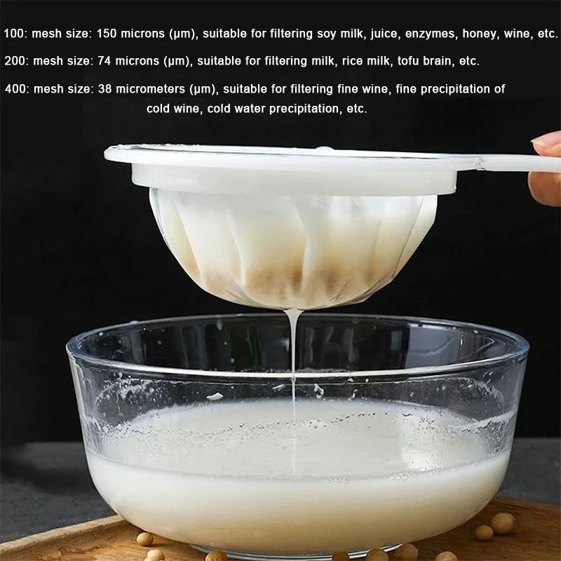 UltraFine Nylon Mesh Strainer With Handle Plastic Fine Sieve Filter For Soy Milk Coffee Juice Yog 4