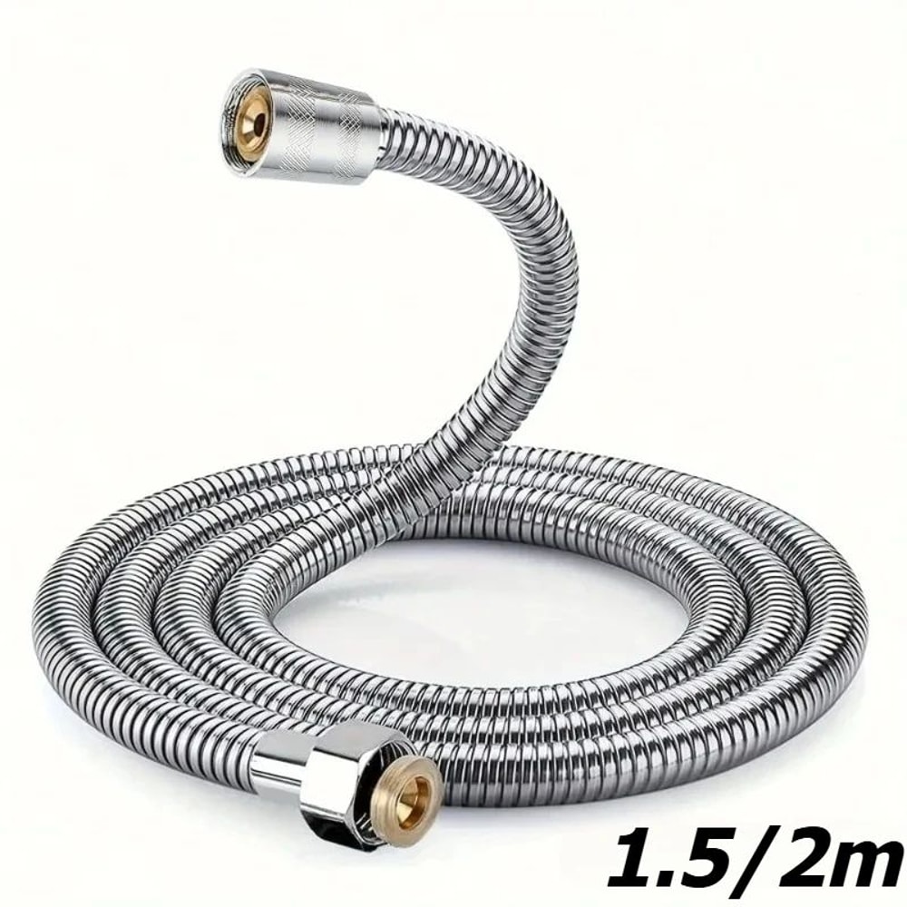 Stainless Steel Shower Hose Extension 15m Or 2m Flexible Anti Tangle Bathroom Handheld Shower Water 0