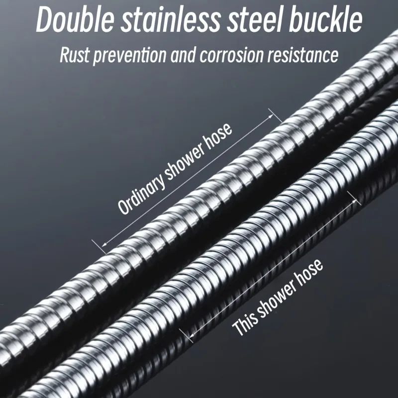 Stainless Steel Shower Hose Extension 15m Or 2m Flexible Anti Tangle Bathroom Handheld Shower Water 4