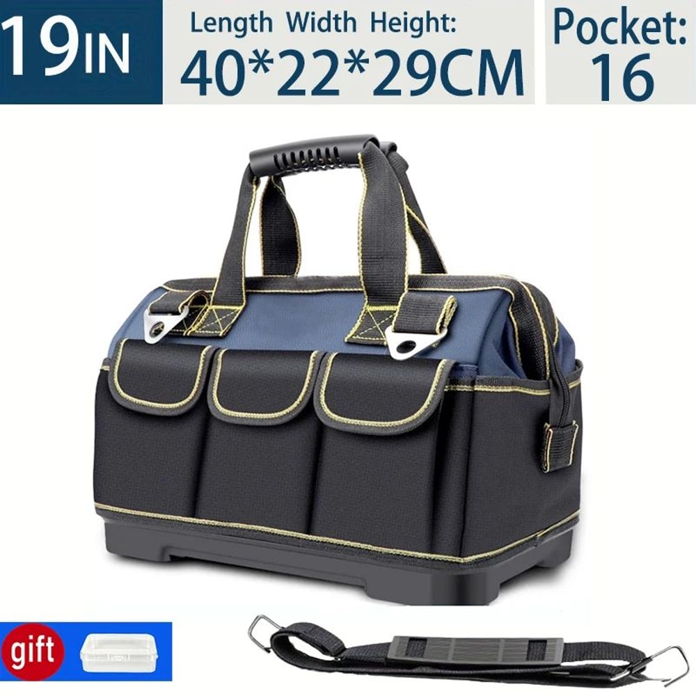 Waterproof Tool Bag 13 To 23 Inch Heavy Duty Electrician Storage Toolkit Multi Pocket Wear Resistan 9