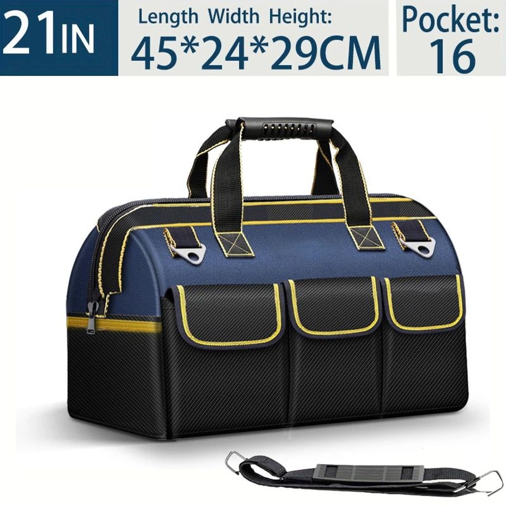 Waterproof Tool Bag 13 To 23 Inch Heavy Duty Electrician Storage Toolkit Multi Pocket Wear Resistan 11