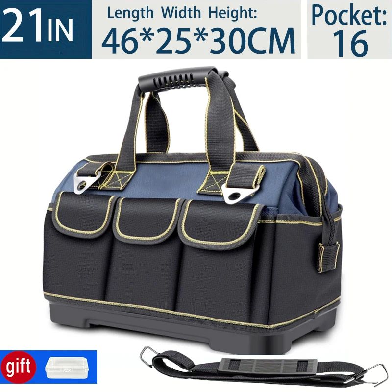 Waterproof Tool Bag 13 To 23 Inch Heavy Duty Electrician Storage Toolkit Multi Pocket Wear Resistan 12