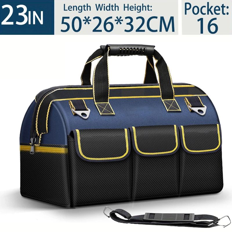 Waterproof Tool Bag 13 To 23 Inch Heavy Duty Electrician Storage Toolkit Multi Pocket Wear Resistan 13