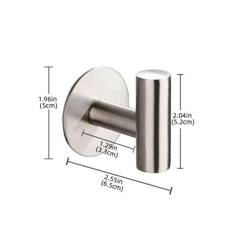 Stainless Steel Adhesive Robe Hook Heavy Duty Wall Mounted Towel Hook For Bathroom Kitchen Garage S 1