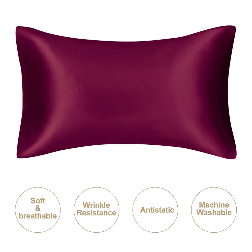 Silky Satin Pillowcase For Hair And Skin Soft Mulberry Style Pillow Case Standard Queen King Wrinkl 8