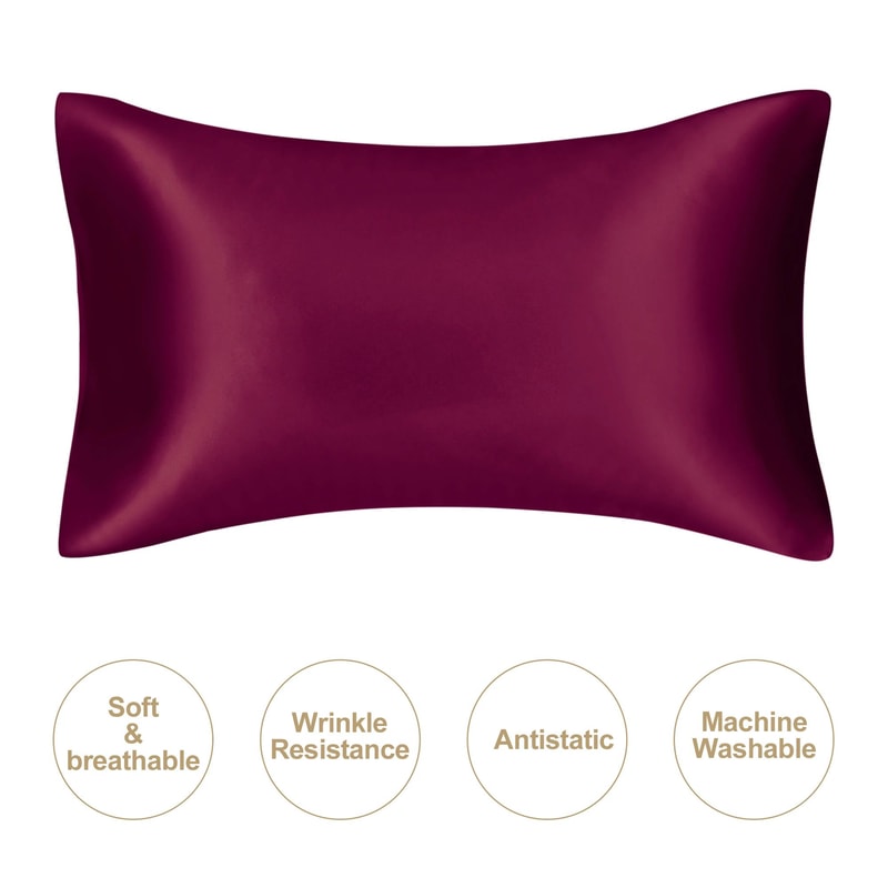 Silky Satin Pillowcase For Hair And Skin Soft Mulberry Style Pillow Case Standard Queen King Wrinkl 8