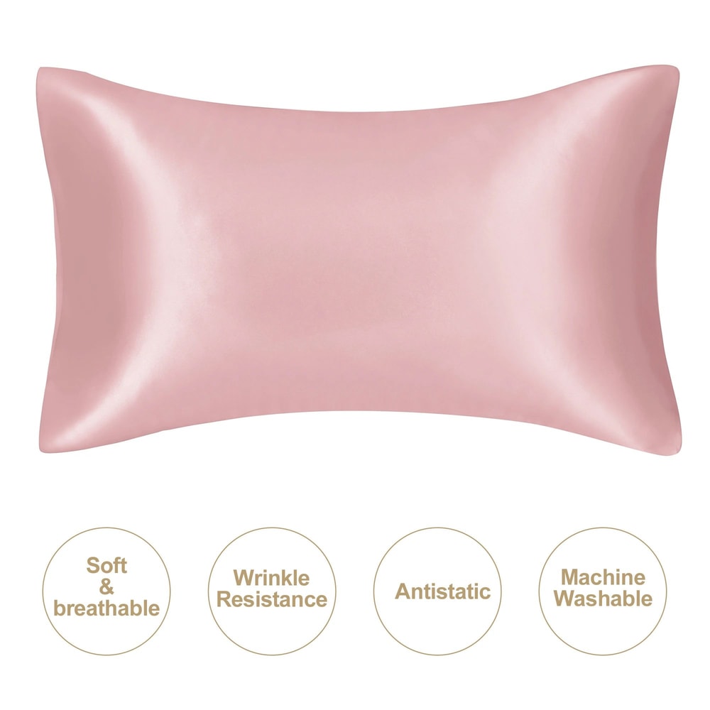 Silky Satin Pillowcase For Hair And Skin Soft Mulberry Style Pillow Case Standard Queen King Wrinkl 10