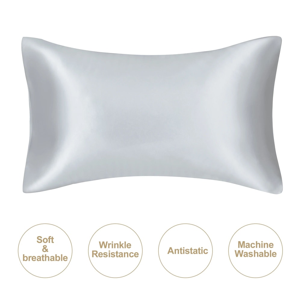 Silky Satin Pillowcase For Hair And Skin Soft Mulberry Style Pillow Case Standard Queen King Wrinkl 13