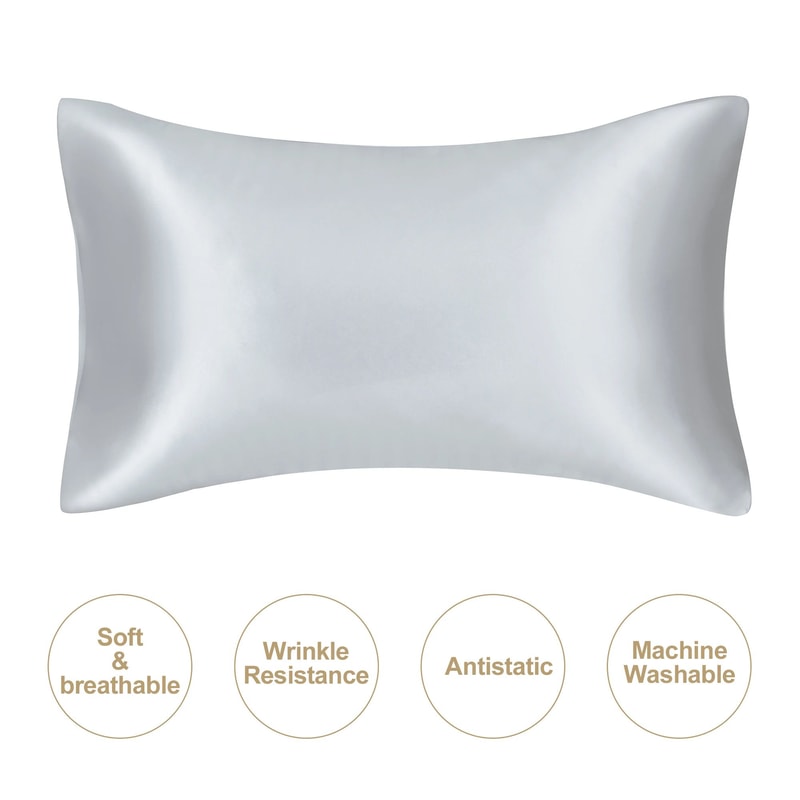 Silky Satin Pillowcase For Hair And Skin Soft Mulberry Style Pillow Case Standard Queen King Wrinkl 13