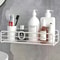 Floating Metal Wall Shelf Organizer Bathroom Kitchen Storage Rack No Drill Home Organizer Wall Hang 4