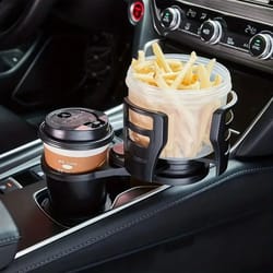 adjustable car cup holder expander dual cup holder with phone slot aromatherapy organizer 360 rotation