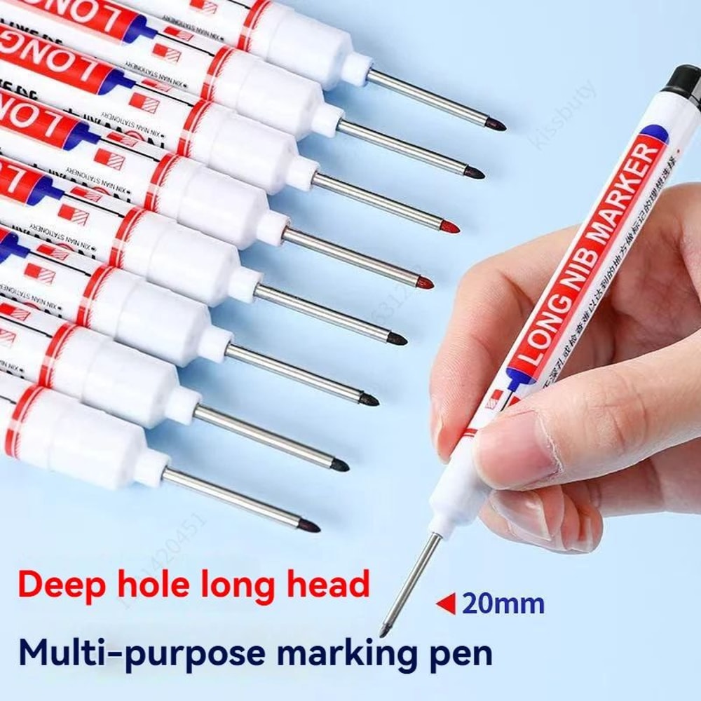 Deep Hole Long Nib Marker Set 4 Piece Waterproof Marking Pens For Metal Woodworking Bathroom DIY 0