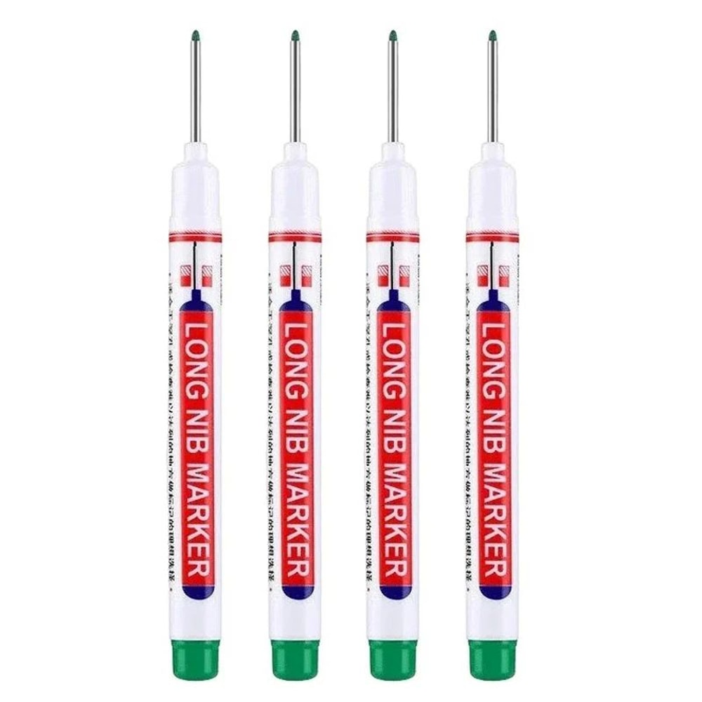 Deep Hole Long Nib Marker Set 4 Piece Waterproof Marking Pens For Metal Woodworking Bathroom DIY 7