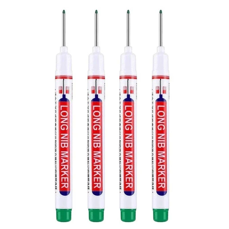 Deep Hole Long Nib Marker Set 4 Piece Waterproof Marking Pens For Metal Woodworking Bathroom DIY 7