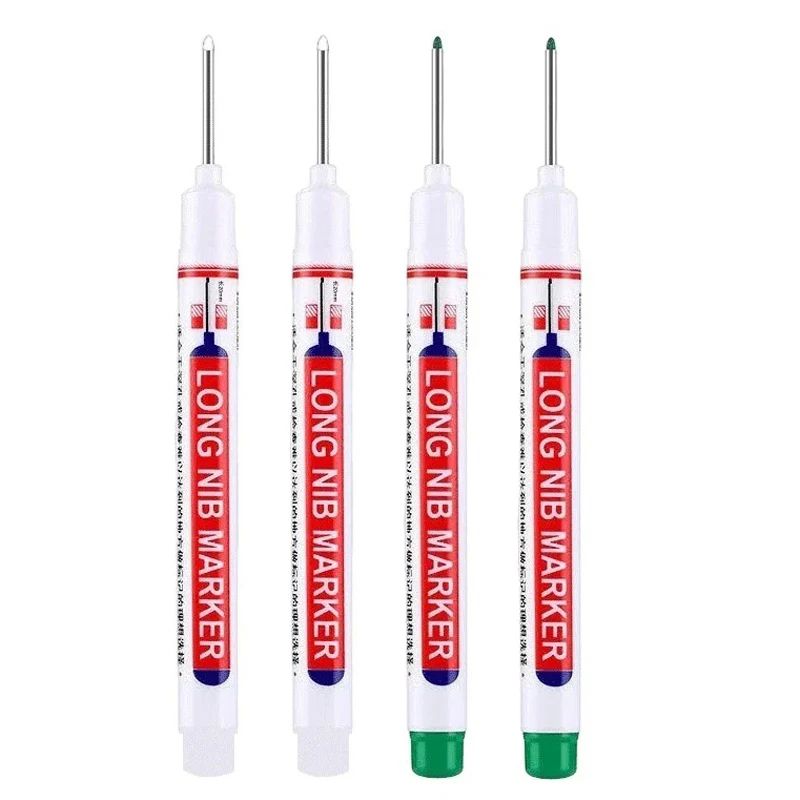 Deep Hole Long Nib Marker Set 4 Piece Waterproof Marking Pens For Metal Woodworking Bathroom DIY 26