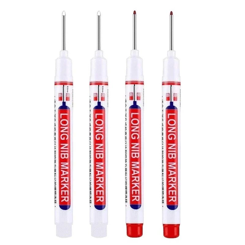 Deep Hole Long Nib Marker Set 4 Piece Waterproof Marking Pens For Metal Woodworking Bathroom DIY 27