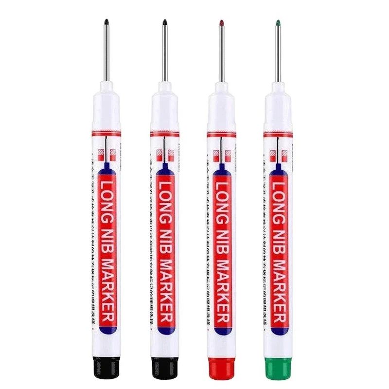 Deep Hole Long Nib Marker Set 4 Piece Waterproof Marking Pens For Metal Woodworking Bathroom DIY 16