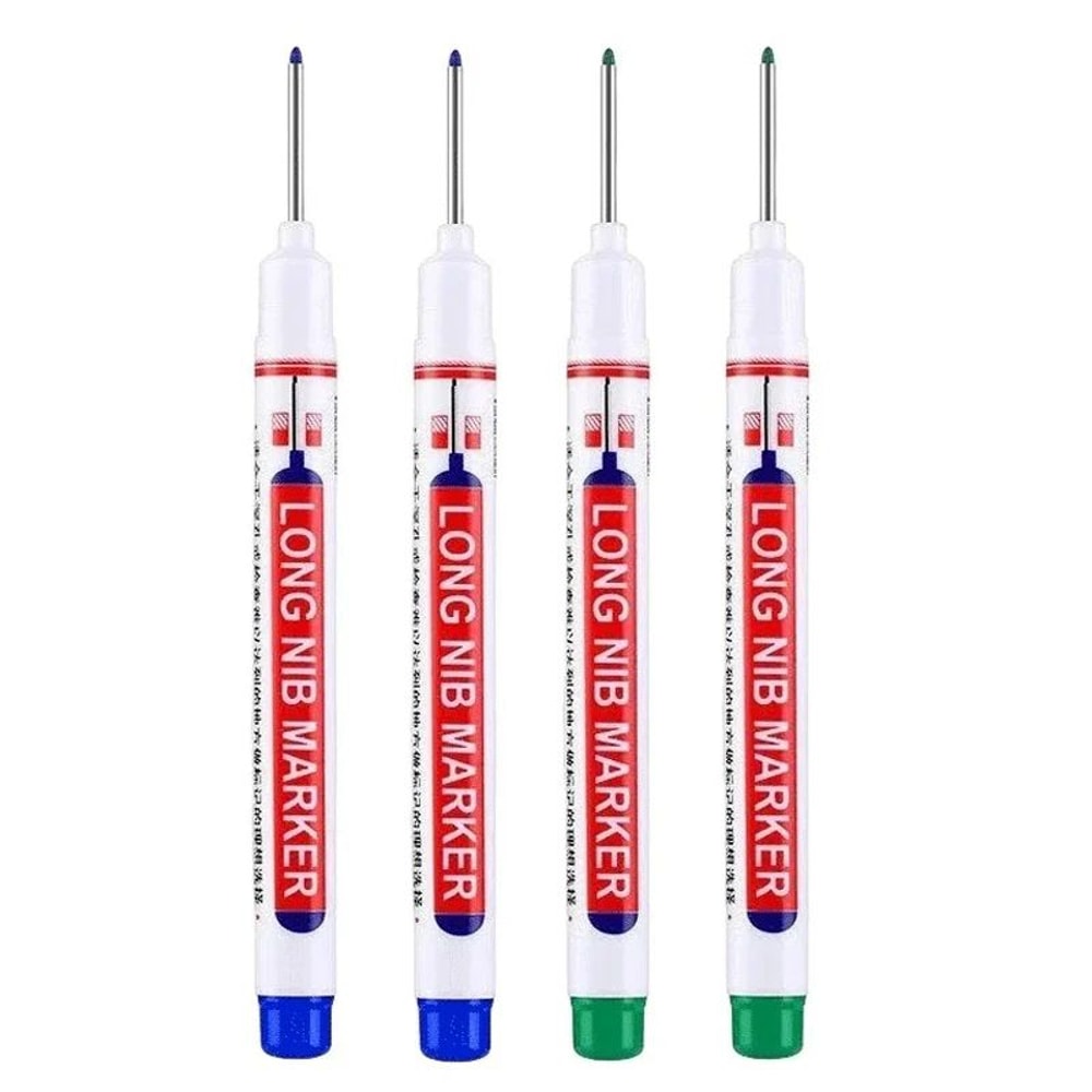 Deep Hole Long Nib Marker Set 4 Piece Waterproof Marking Pens For Metal Woodworking Bathroom DIY 19