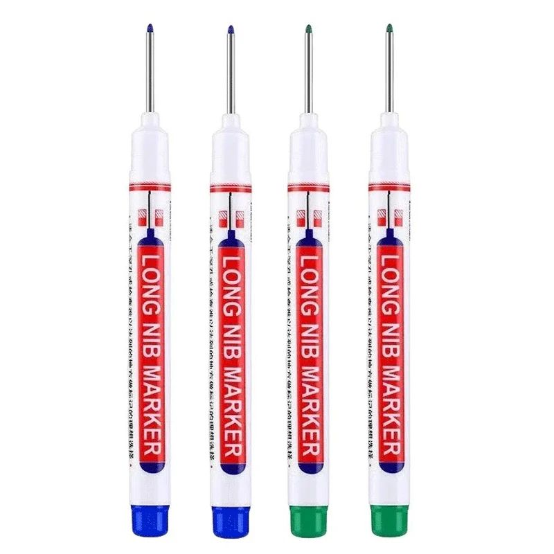 Deep Hole Long Nib Marker Set 4 Piece Waterproof Marking Pens For Metal Woodworking Bathroom DIY 19
