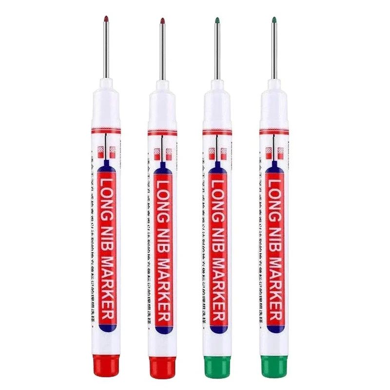 Deep Hole Long Nib Marker Set 4 Piece Waterproof Marking Pens For Metal Woodworking Bathroom DIY 21
